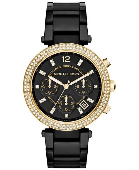 michael kors black watch ladies|michael kors watch size.